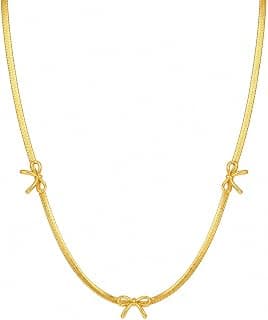 Zarini Premium Gold-Plated Bow Pendant Chain Necklace for Women | Elegant Minimalist Korean Style Necklace | Lightweight Fashion Jewelry | Daily Wear | Gift for Girls & Women