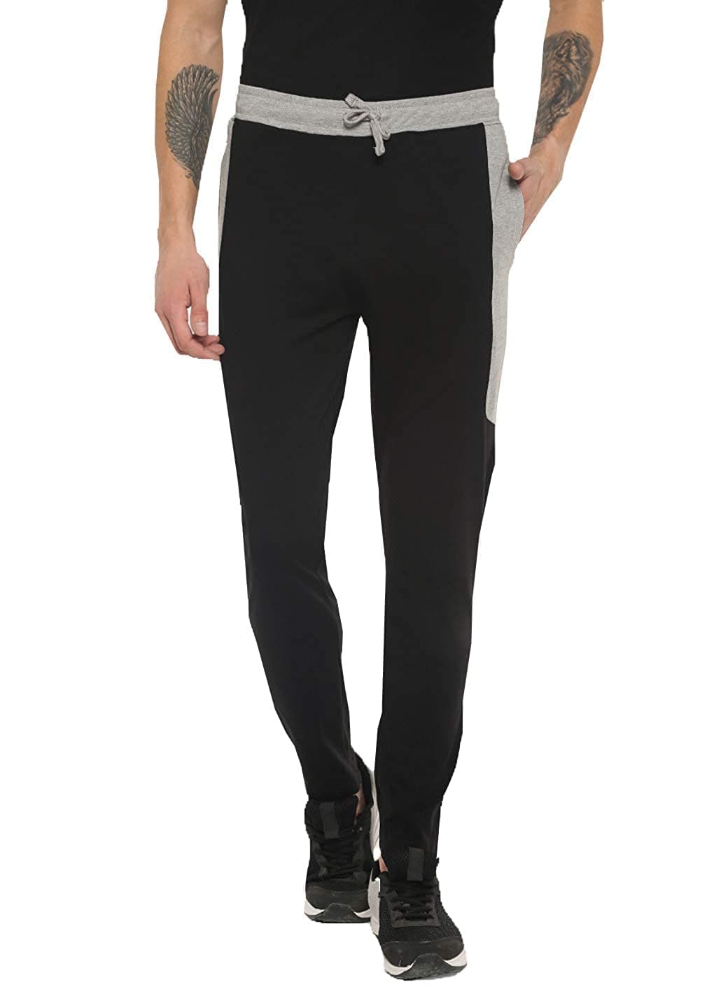 Dollar Cotton Rich Fabric Solid Men's Track Pant | Contrast Cut & sew Panel with Reflective Branding | One Side Zipper Pocket | Contrast Waistband with Drawcord | Wide Array of Attractive Colours