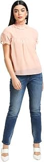 Kazo Smocked High Neck Top Pink
