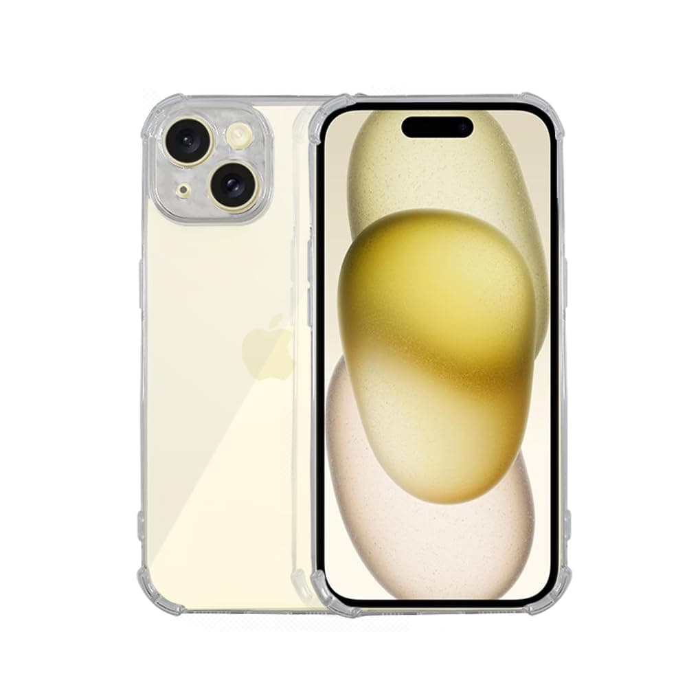 7SEVEN® Back Cover for iPhone 15 Transparent Mobile Back Case Shock Proof Design Camera Edges Protection Crystal Clear Phone Case Silicon Soft TPU and Flexible Bumper Back Case for iPhone 15
