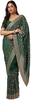 Soch Womens Wine Tussar Embroidered Saree With Stone Work