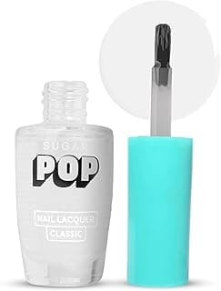 SUGAR POP Nail Lacquer 27 Crystal Clear (Clear) | Dries In 45 Seconds | Chip-Resistant | Glossy Finish | High Shine | Nail Polish For Women, 10 ml