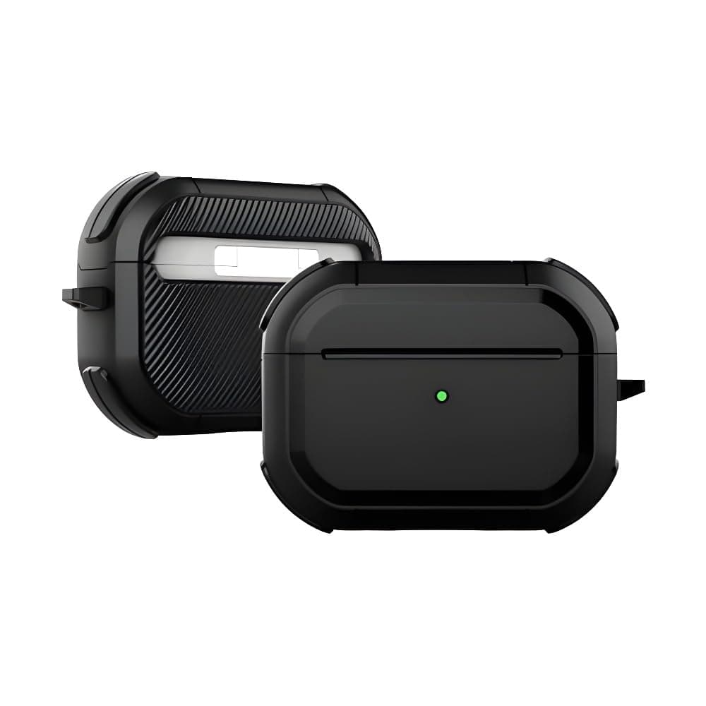 Humble Eggshell Edition Hybrid Shockproof Case Cover Compatible with AirPods Pro 2, with Visible Front LED & Four-Corner Buffer Design Protection (Black)