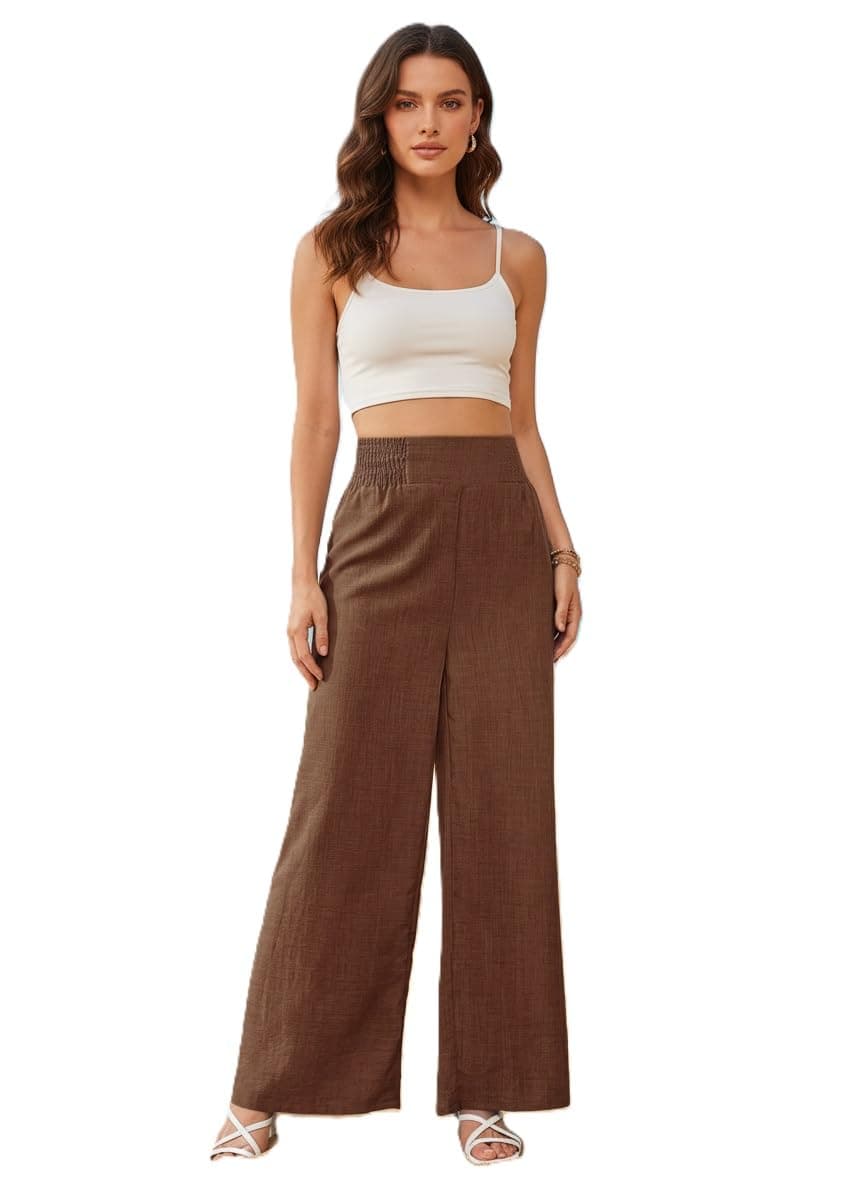Zurity Women Trouser||Women's Four-Season Pants with Drawstring, Comfortable Wide-Leg Loose Fit Casual Fashion Trousers (P-08-11)