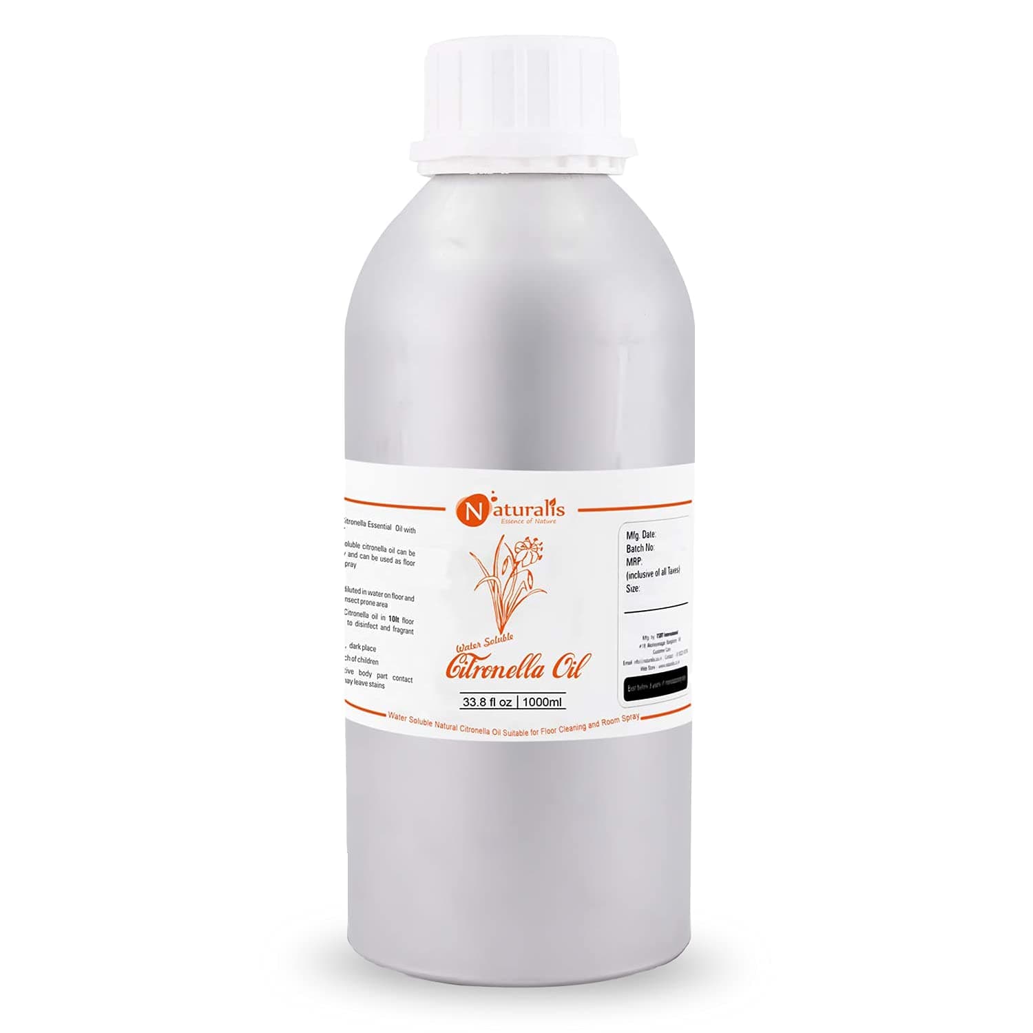 Naturalis Essence of Nature Water Soluble Natural Citronella Oil Suitable for Floor Cleaning and Room Spray 1000ml