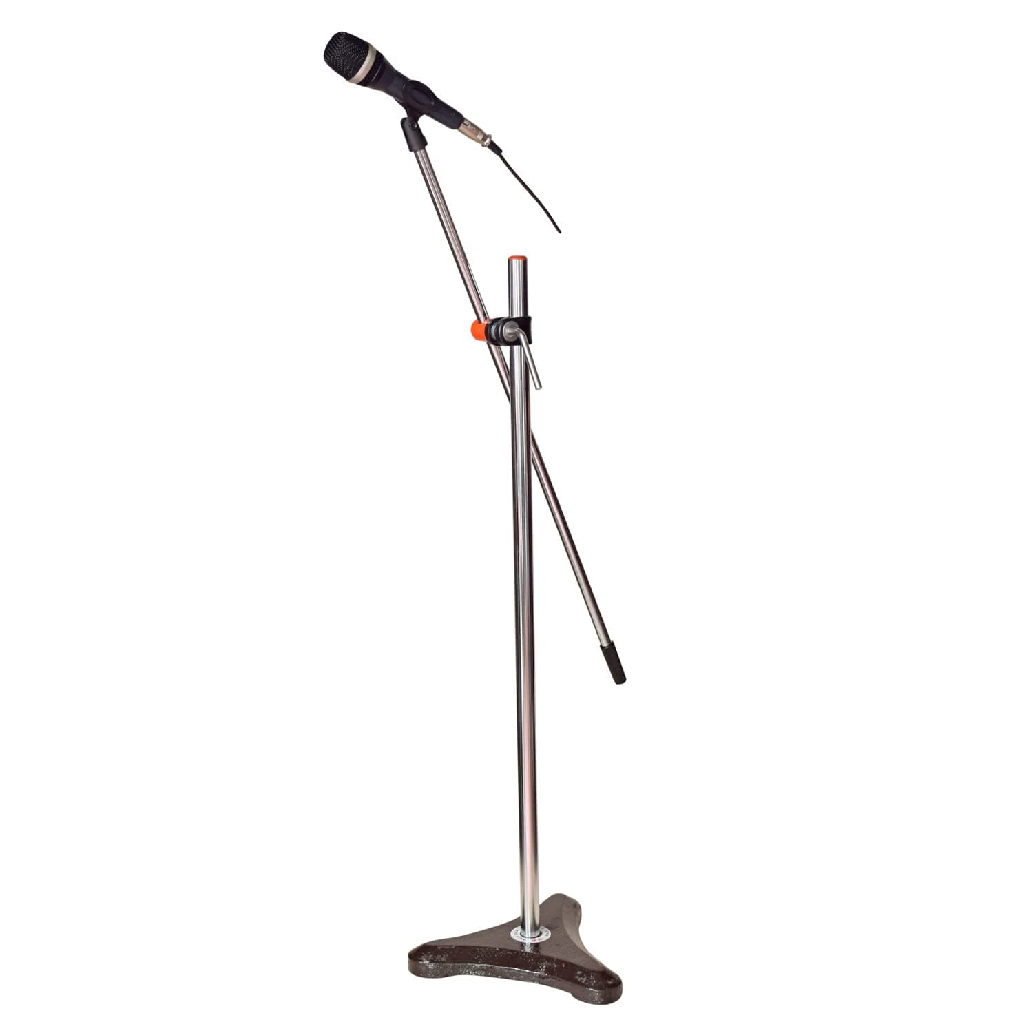 kh Iron Base Universal Microphone Suspension Boom Scissor Arm Stand for Floor useful for Events, Live Stage Shows Heavy Base (Floor Heavy)