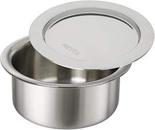 Meyer Triply Stainless Steel Tope with SS 304 Lid | Healthy, Non Toxic | Extended Grip | Bhagona | Tapeli | Patila | for Boiling Milk/Water | 14CM/1.1 Liters Capacity | 10 Year Warranty | Silver