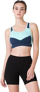 Van Heusen Women’s Cotton Sports Bra | Racerback | Medium Impact | Anti‑Bacterial Tech | Keeps you dry and Fresh | Sweat Absorbent | Ideal for Workout & Gym | Lightly padded | Slip -on Bra| Style 44004