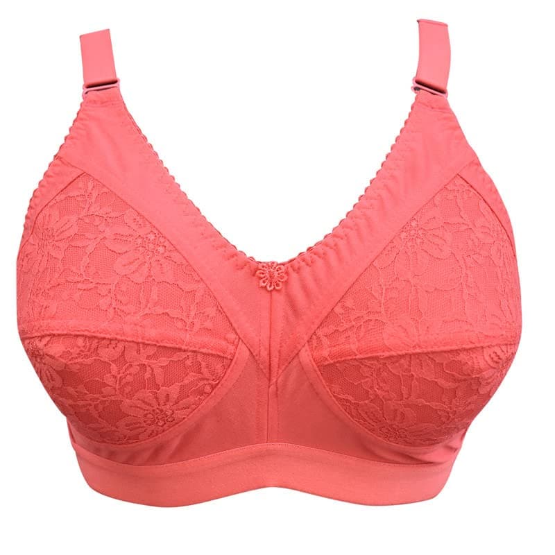 NINTEEN-69 Cotton Plain Lovable Non-Padded Wirefree Seemed Bra Full Coverage for Women