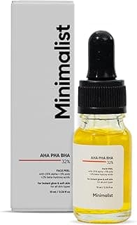 Minimalist 25% AHA + 2% BHA + 5% PHA Peeling Serum Solution for Glowing Skin, Smooth Texture & Pore Cleansing | AHA BHA PHA Peel Serum For Weekend Exfoliation | 10 ml