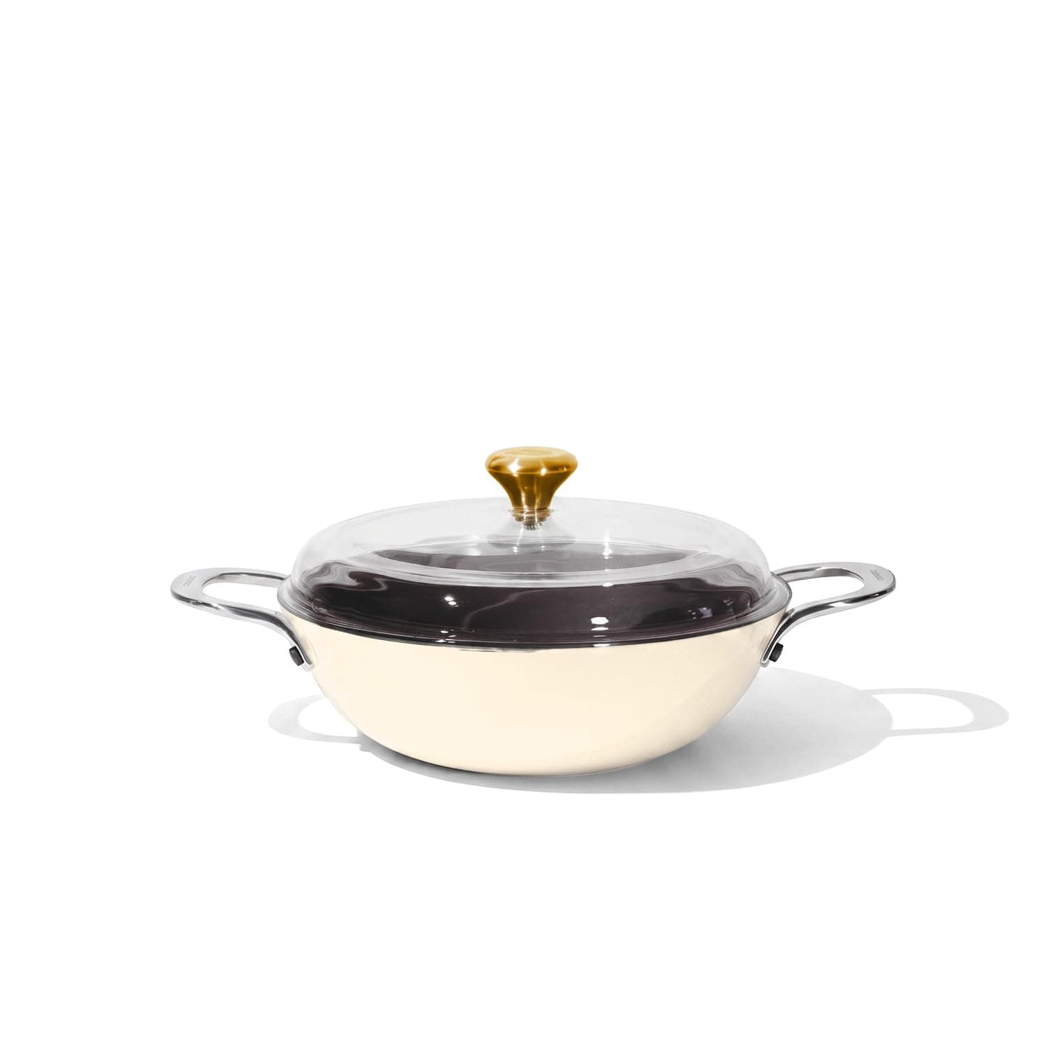 CUMIN CO. Cast Iron Kadai LITE with Lid | 2L, 24 cm | Induction Base Cookware |5 Years Warranty | Non Toxic Heavy Bottom Kadhai for Frying | Chemical Free Coating | Free Accessories | White