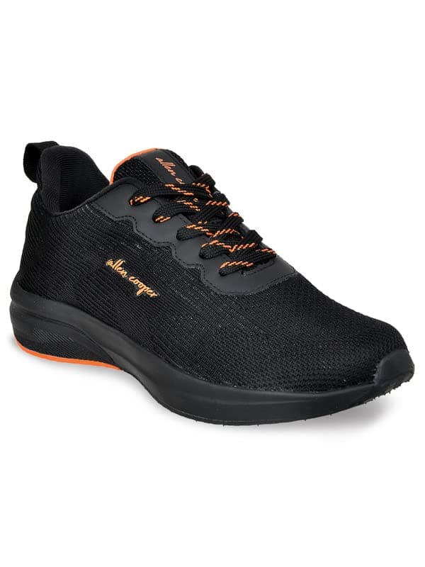 Allen Cooper Training,Atheletic,Gym,Sports Comfortable Extra Max Cusion with Memory Foam Insole Lace up Walking Shoes for Men(463 | Black | Size-6,7,8,9,10)