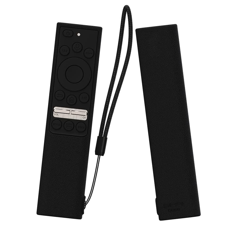 Oboe Silicone Protective Case for Samsung TV Remote, Shockproof, Full Wrap Cover, Anti-Lost with Remote Loop (Black-Black)