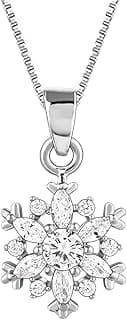 GIVA 925 Silver Snowflake Necklace (Box Chain) | Gifts for Women & Girls | Authentic with Certificate & 6 Months Warranty