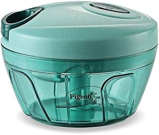 Pigeon Polypropylene Mini Handy and Compact Chopper with 3 Blades for Effortlessly Chopping Vegetables and Fruits for Your Kitchen (12420, Green, 400 ml)