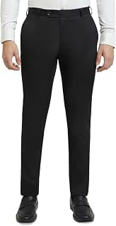 Raymond Men Mid Rise Slim Fit Solid Pattern Poly Viscose Blend Flat Front Formal Trouser