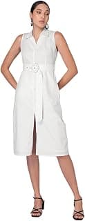 FabAlley Women Polyester Shirt Collar Casual Regular Fit Knee Length Dress