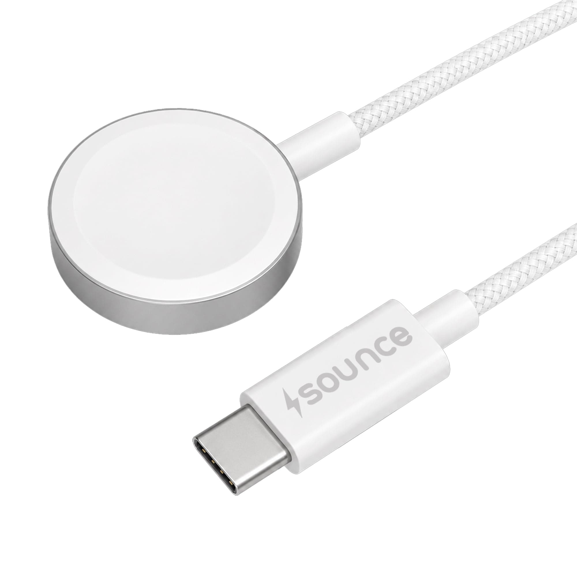 Sounce USB-C Smart Watch Charger, Wireless Fast Charging Cable Compatible with Watch Ultra 2/Ultra, Series 9/8/7/6/5/4/3/2 & SE/SE2, 1m (3.3ft) – White