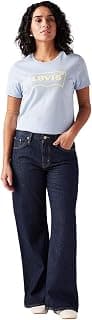 Levi's Women's Dark-Blue Loose Bootcut fit mid Rise Jeans