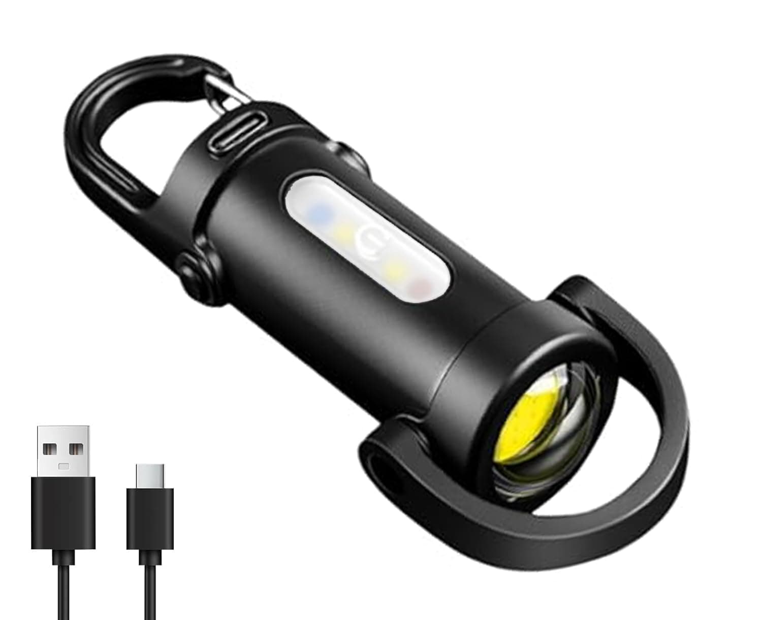 Gadget Hero's Portable Rechargeable Bright Keychain Flashlight, 6 Light Modes Waterproof, Compact Pocket Light for Night Working, Running, Walking, Camping, Fishing, Hiking
