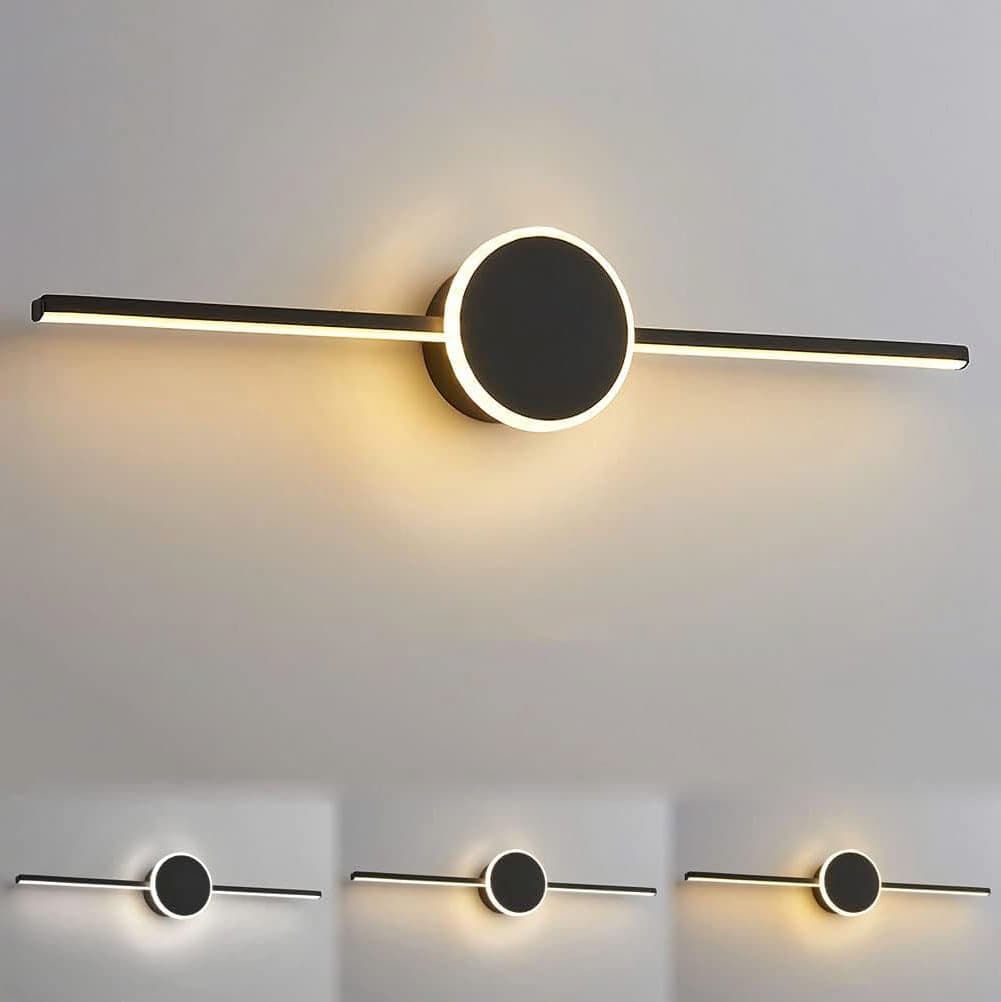 Groeien LED 18 watt 3 Color Black Body Acrylic Picture Photo Frame/Mirror Bathroom Wall Light(Warm+Natural+Coolwhite)(OrbitLine-Black)