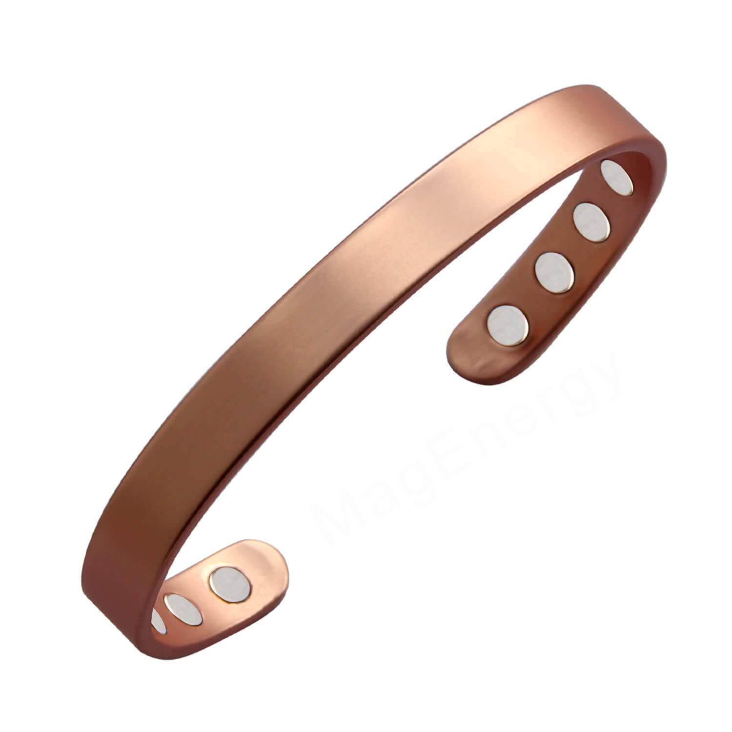 MagEnergy Copper Bracelet for Men and Women 99.9% Pure Copper Bangle 6.5" Adjustable for Arthritis with 8 Magnets for Effective Joint Pain Relief, Arthritis, RSI, Carpal Tunnel