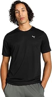 PUMA Men Polyester Logo Training T-Shirt | Regular Fit Crew Neck Tee | Sweat Proof Fabric T-Shirt for Fitness and Gym | Ideal Workouts & Everyday Wear