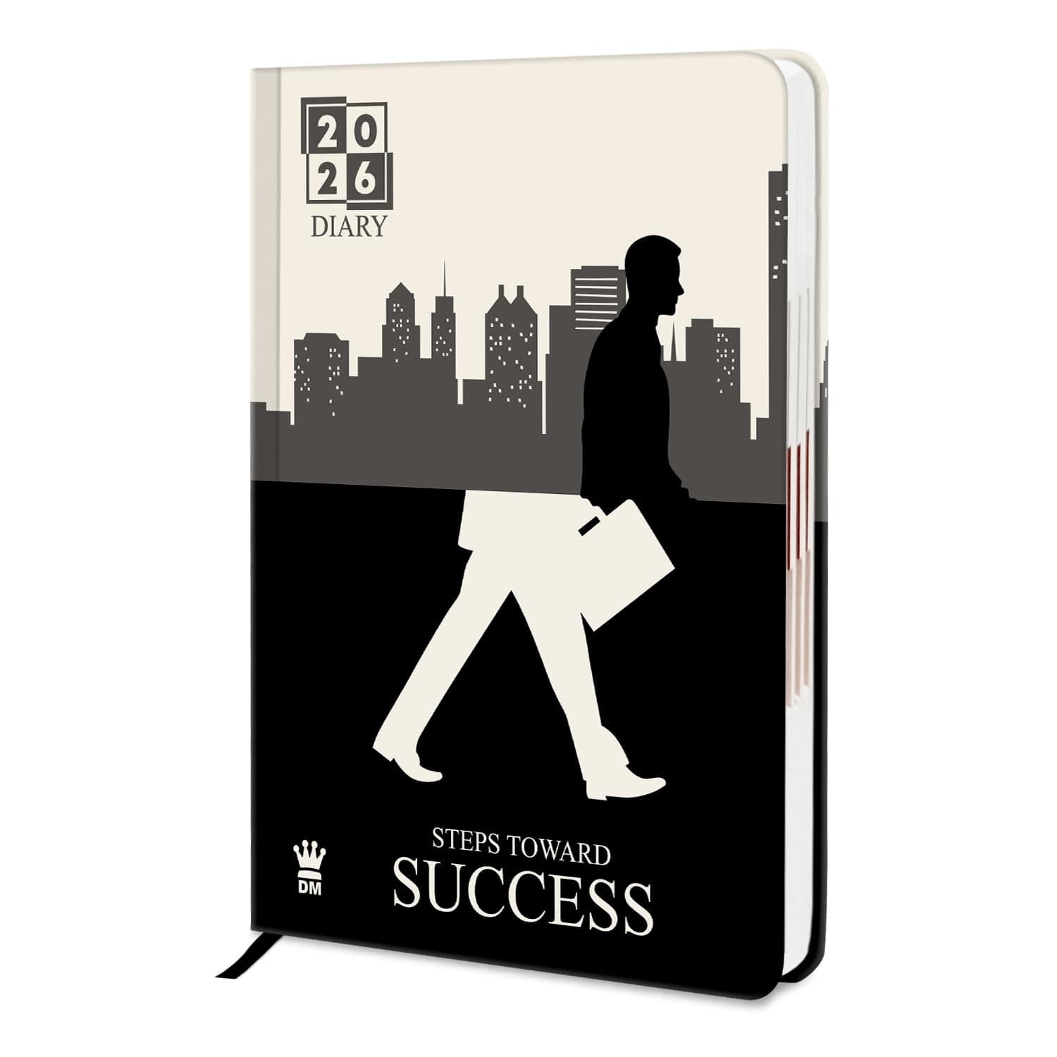 Diarymart Hardbound One Day To A Page Format 365 Days Daily Planner Diary 2026 with Dates and Index Month Cut I Executive New Year 2026 Diary For Office, Student & Corporate I A5 Size 21x15 Cm