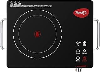 Pigeon Radiant Infrared Cooktop 2000 Watt, Compatable for all cooking utensils, Black, Medium