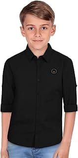 Allen Solly Boys’ Solid Shirt with Badge | Comfortable Fit, Soft Fabric, Ideal for Casual & Occasional Wear