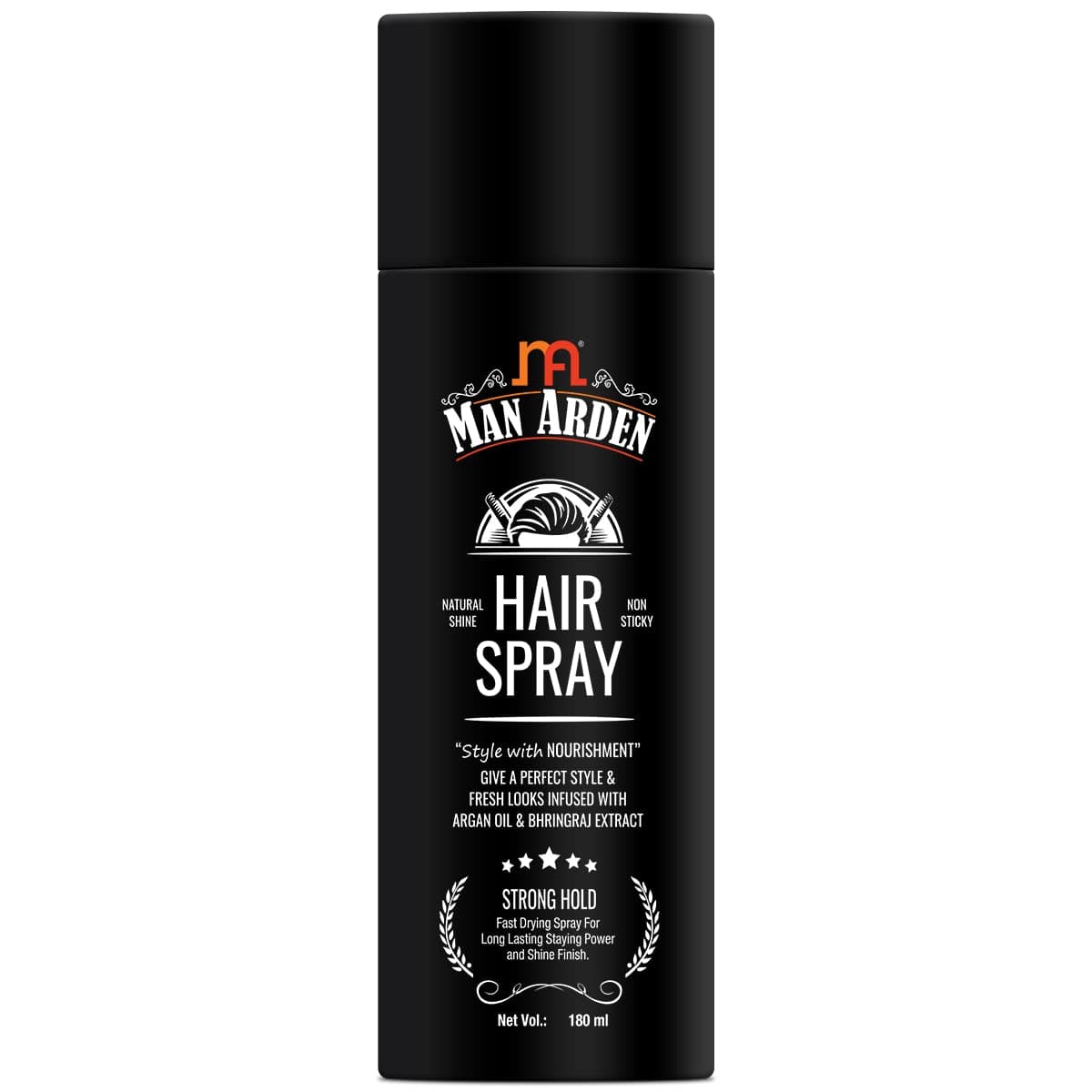 Man Arden Hair Spray - Strong Hold, Styling with Nourishment - Argan Oil and Bhringraj, 180 ml