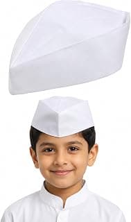 Lai Lai Nehru Cap for Kids White Nehruji Cap for Boys & Girls Perfect for Fancy Dress Competition, Independence Day & Republic Day 15 August Dress for Kids Independent