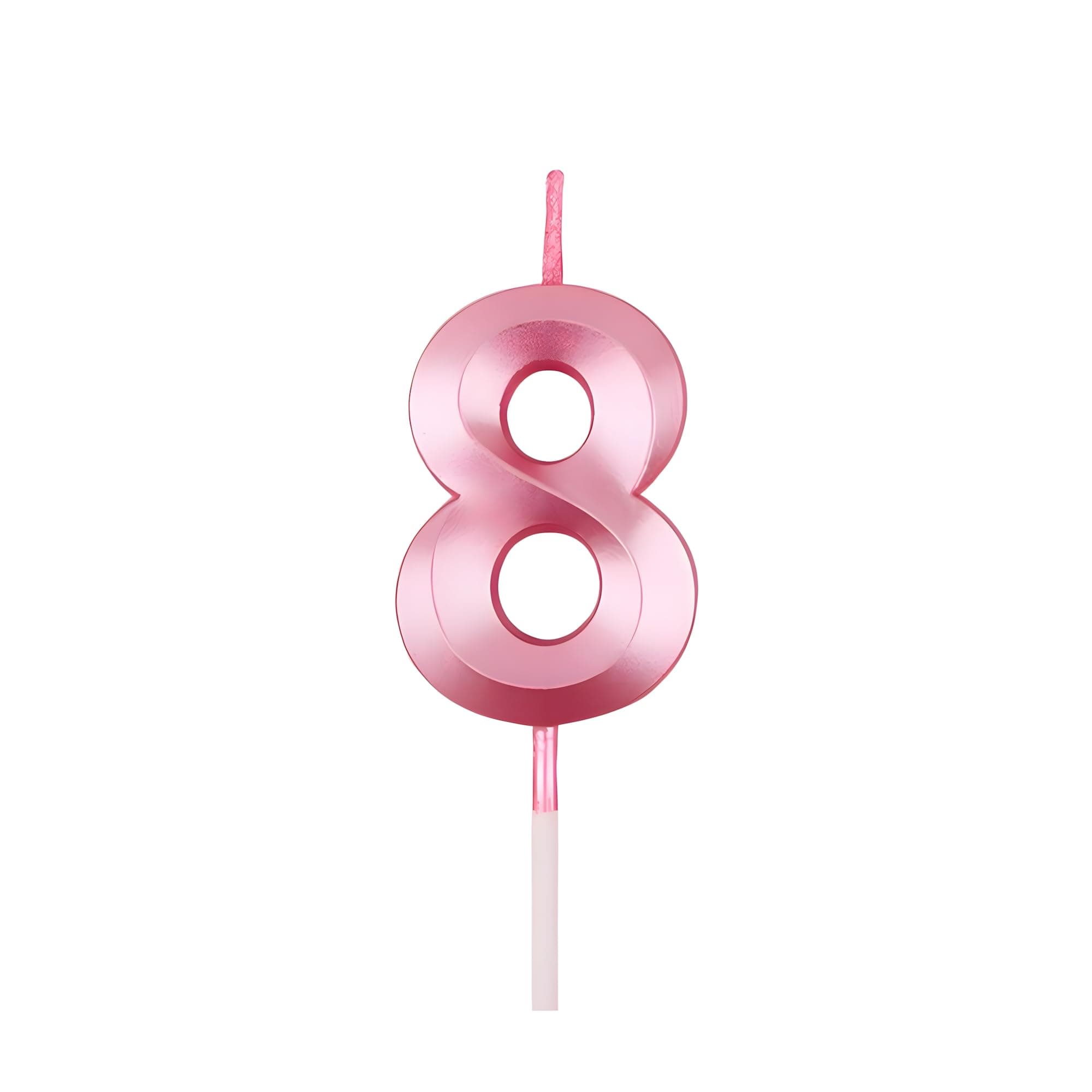 Juzfun Birthday Number Candles 8 Year for Cake Decoration Eighth Anniversary Party Celebration Metallic Pink Colour Size : Width 5 x Height 7 CM
