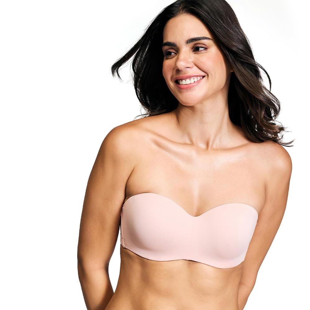 NYKD NYB027 Cotton Padded Wired Multiway Strapless Bra Anti Slip Seamless Bonded Neckline Detachable Straps (Plus