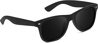 HAZON Premium Rubber Coated UV400 Protected Goggles For Men | Stylish Sunglasses | Driving, Riding, Anti glare Glasses (Way_BK_55) (Black)