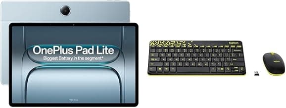 OnePlus Pad Lite with Biggest Battery in Segment 9340 mAh, 11"(27.94 cm) Display with 500 nits Brightness8GB RAM 128GB Storage + Logitech MK240 Nano Wireless USB Keyboard and Mouse Set