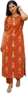 GoSriKi Kurta Set for Women Viscose Printed | Kurti Set for Woman | Kurta Pant Set Women | 2 Piece Set Womens | Round Neck Elbow Length Sleeve Regular Fit Stylish Ethnic Outfit Clothing