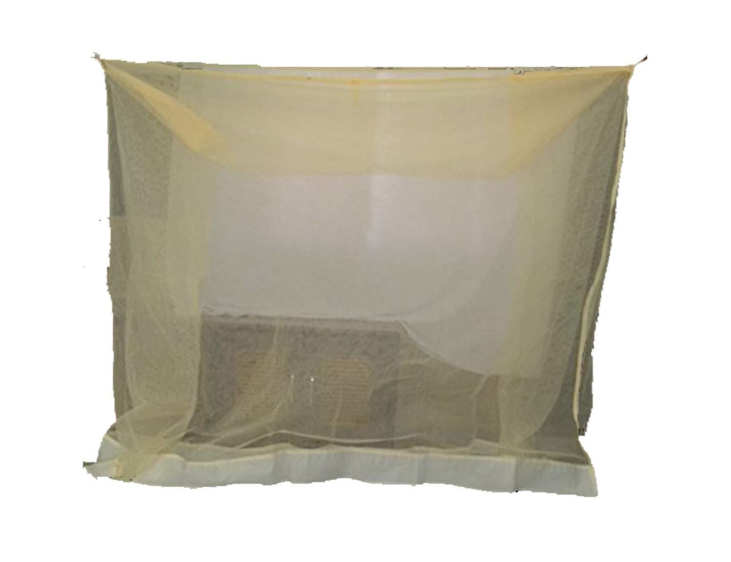 Ans Single Bed Mosquito Net Rectangle Shape Nylon HDPE net with Same Color Border on Bottom Multiple Hooks Washable for Kids and Adult (4x6.5 ft Single Bed Size)