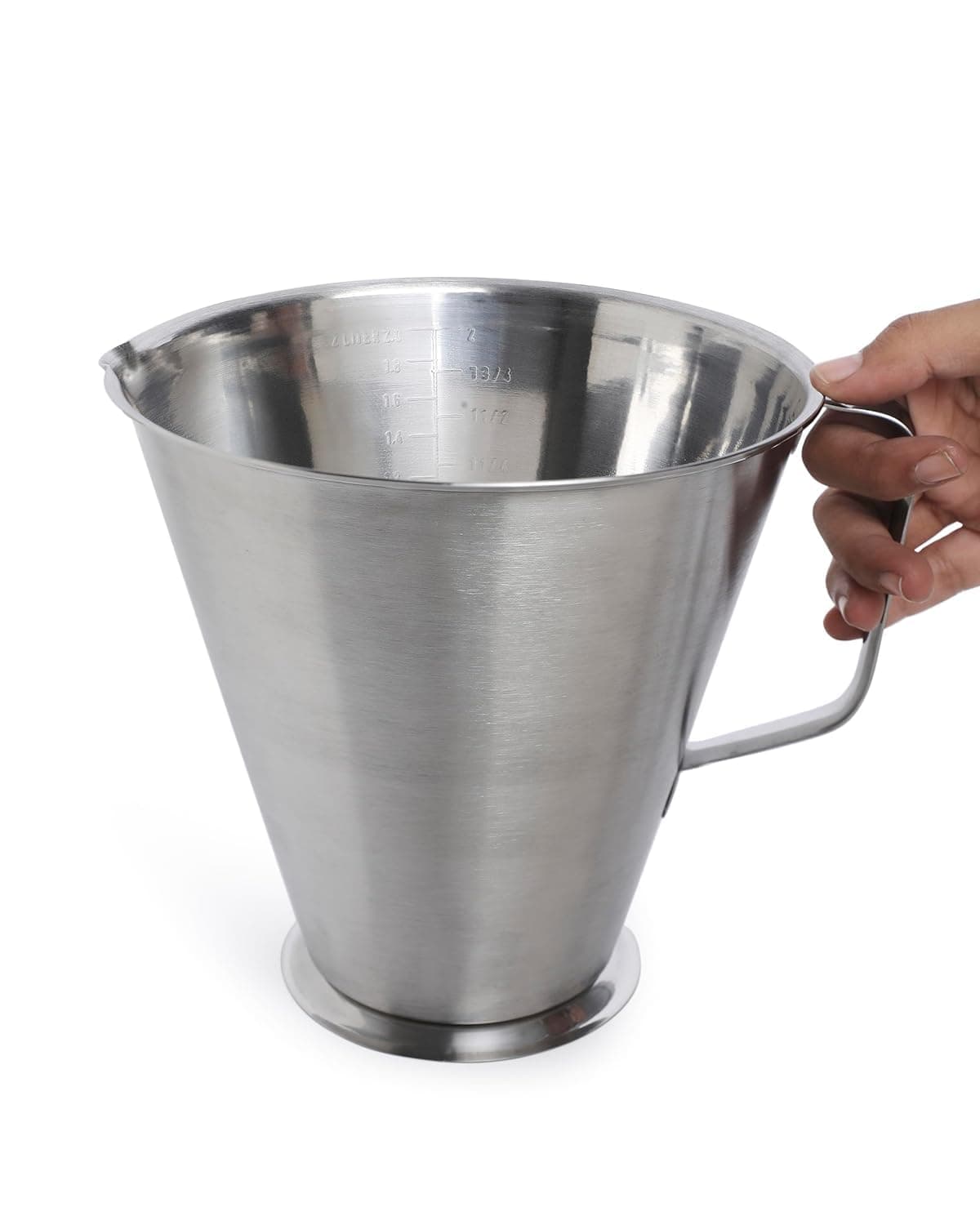 KMW Steel Measuring Jug with Handle with Base I for Kitchen, Cooking, Craft, Baking & Measuring Liquids I 2000 ML (Pack of 1)