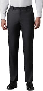 Louis Philippe Men's Slim Fit Solid All Day Comfort Stretchable Fabric and Enhanced Comfort Formal Trouser