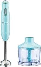 Bajaj HB 22 Silent 300 Watts Hand Blender | Detachable Abs Blender Stem | Additional Chopping Bowl & Attachments | 2 Yr Warranty 【Blue】