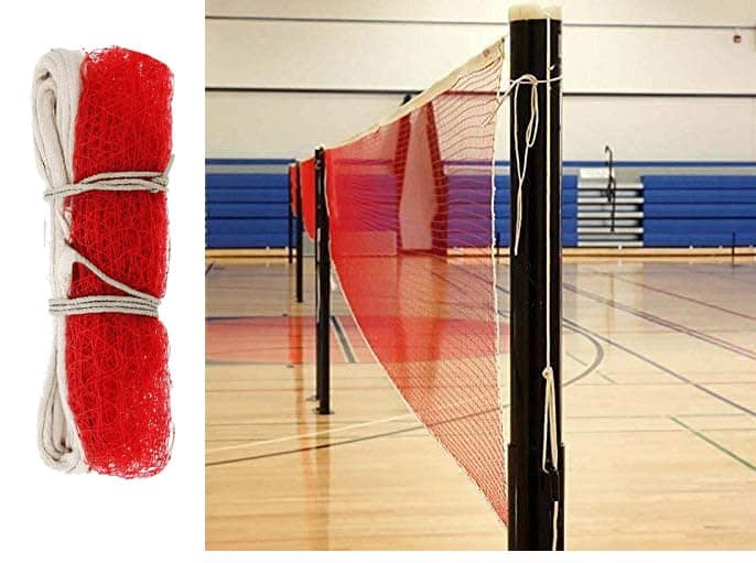 Victory Badminton Net | Pickle Ball Net and Tennis Net for Outdoor, Indoor or Badminton Sports, Nylon, Super Special Quality Badminton Net (RED)