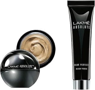 Lakme Absolute Skin Natural Mousse, Ivory Fair 01, 25g & Lakme Absolute Blur Perfect Matte Face Primer, Peach, 10g