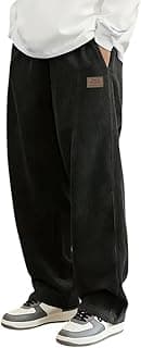 Samfor Men's Comfortable Baggy Corduroy Pants | Relaxed Fit Stretch Waist Trousers for Everyday Wear | Casual Trouser for Man