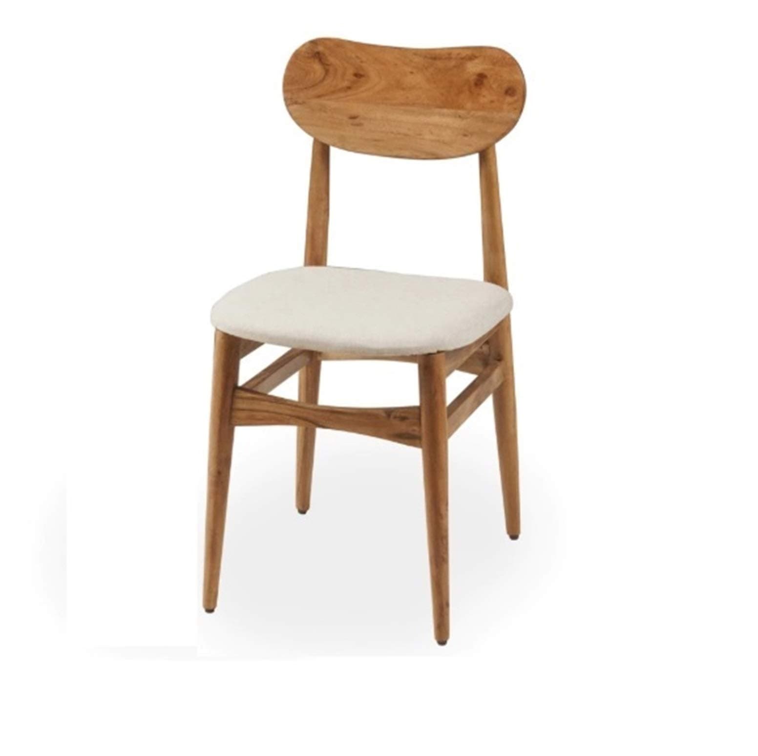 Ganpati Arts Sheesham Wood Oval Study Dining Chair Desk Chair with Cushion for Living Room Wooden Furniture for Home Office (Natural Finish) 1 Year Warranty