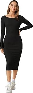 Aahwan Orange Solid Round Neck Solid Bodycon Midi Dress for Women's & Girl's