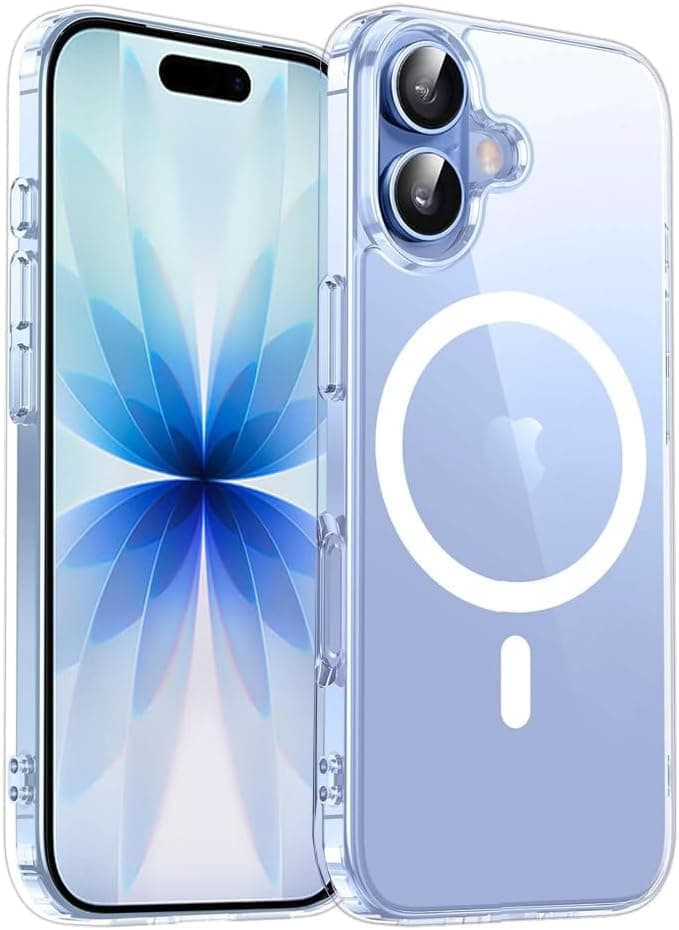 QsmQam Crystal Hybrid Back Case Cover Compatible with iPhone 17 | Compatible with MagSafe| Clear Protective Case | Transparent Back Case - (Military-Grade Polycarbonate + TPU,Dual Layered)