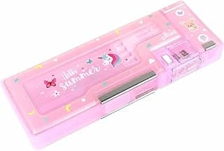 Techno Buzz Deal Magnetic Pencil Case with Sharpener (Pink, Plastic)