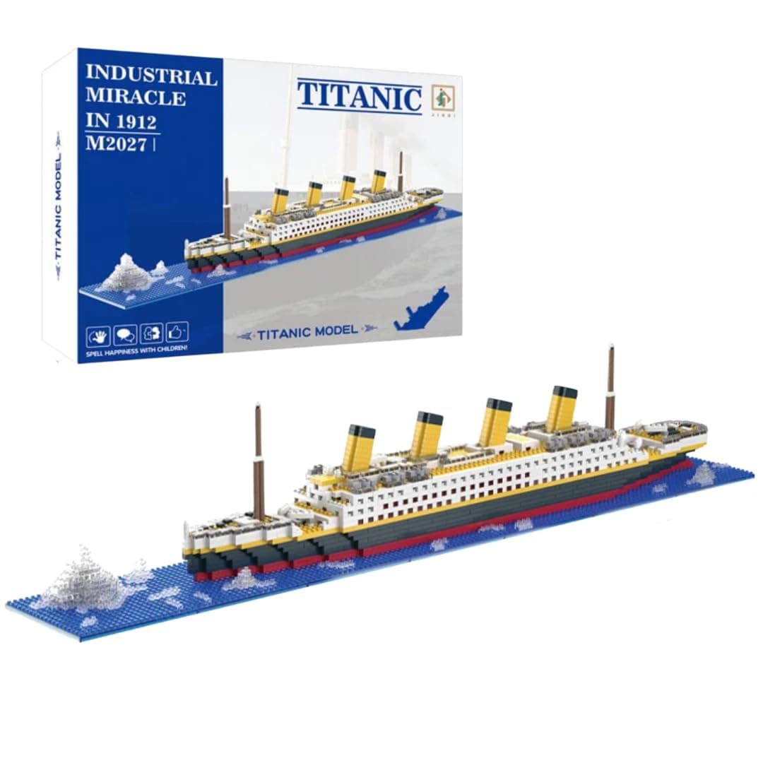 Kawaii Kart Industrial Miracle Wonders RMS Titanic Ship IN1912 Monument Building Blocks Set 1800+ Pieces, Architecture Educational Construction Learning Brick STEM DIY Collectible Toy