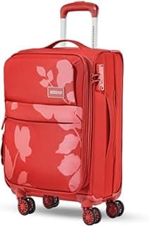 American Tourister Polyester Amt Bloom Sp 78.5 Exp Red Soft Side Carry-On Luggage with TSA Lock,Complete Lining,Telescopic Trolly Hande&8 Smooth Gliding Spinner Wheels&Wet Pocket&Vanity Pouch